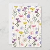 Boho Wildflower Kleurrijke Bloemen Bruiloft Kaart (Achterkant)