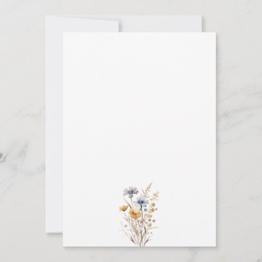 Boho Wildflower krans | Botanische bruiloft Kaart (Achterkant)