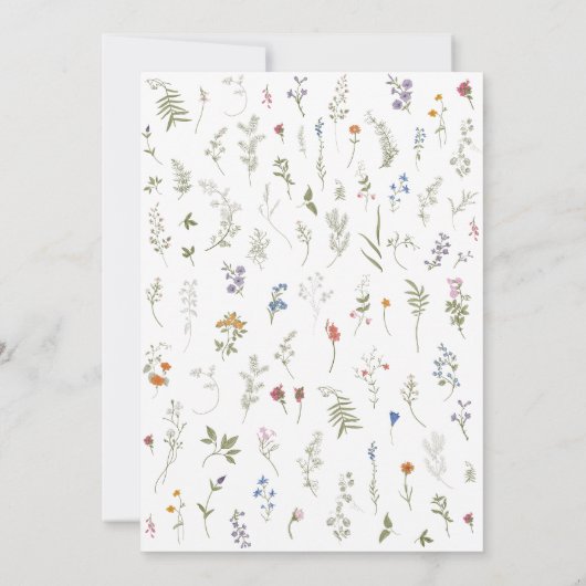 Boho Wildflower krans bruiloft uitnodiging (Achterkant)