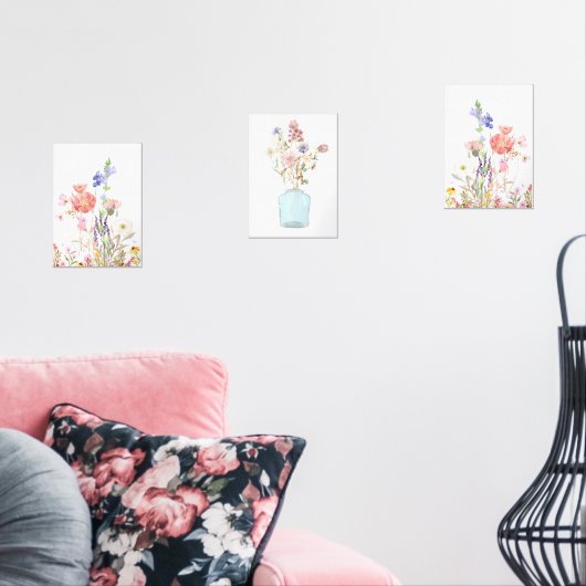 Boho Wildflower kwekerij Muurkunst Sets (Woonkamer)