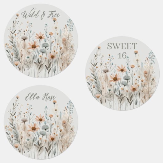 Boho Wildflower Labels (Groep)