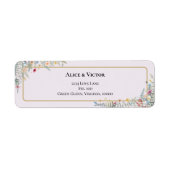 Boho Wildflower Lavendel Bruiloft Retouradres Etiket (Voorkant)