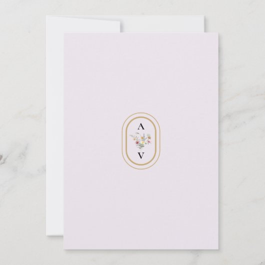 Boho Wildflower Lavendel Bruiloft Save The Date (Achterkant)