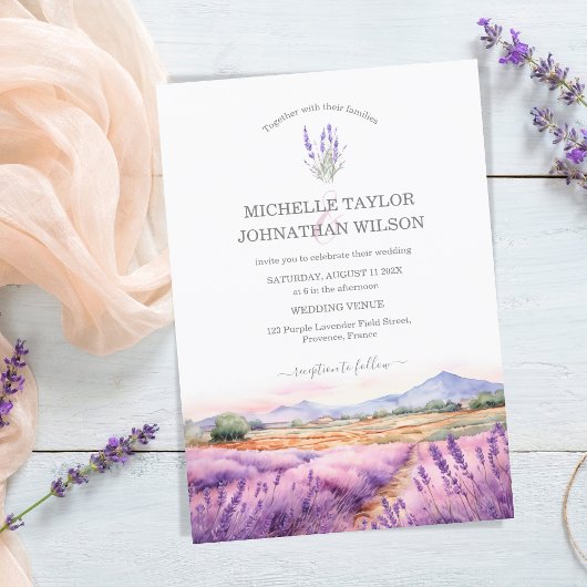Boho Wildflower Lavendel Paarse Violet Bloemen Kaart