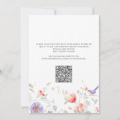 Boho wildflower lavender all in one QR wedding Kaart (Achterkant)