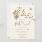 Boho wildflower lente bruids brunch kaart (Voorkant)