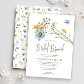 Boho wildflower lente bruids brunch kaart