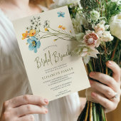 Boho wildflower lente bruids brunch kaart