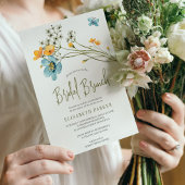 Boho wildflower lente bruids brunch kaart