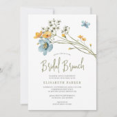 Boho wildflower lente bruids brunch kaart (Voorkant)