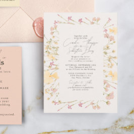 Boho Wildflower Lijst Wedding Kaart