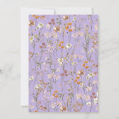 Boho Wildflower Lila Paarse tuin bruiloft Kaart (Achterkant)