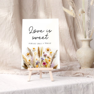 Boho Wildflower Love is Sweet Neem een traktatie Poster