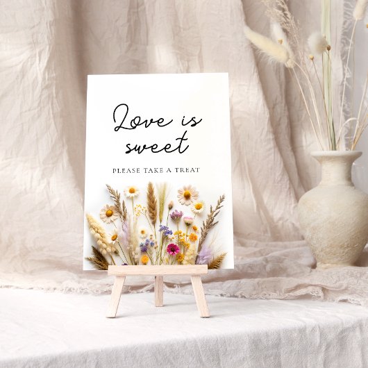Boho Wildflower Love is Sweet Neem een traktatie Poster