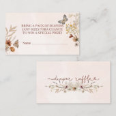 Boho Wildflower luier loterij Informatiekaartje (Voorkant / Achterkant)