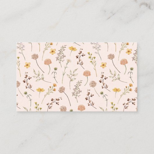 Boho Wildflower Luier Raffle Baby shower Informatiekaartje (Achterkant)