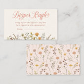 Boho Wildflower Luier Raffle Baby shower Informatiekaartje (Voorkant / Achterkant)