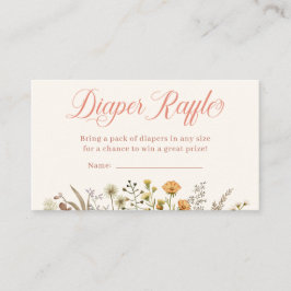 Boho Wildflower Luier Raffle Baby shower Informatiekaartje