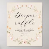 Boho Wildflower Luier Raffle Baby shower Poster (Voorkant)