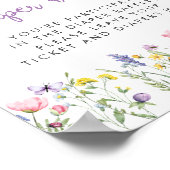 Boho Wildflower Luier Raffle Drop Off Baby shower Poster (Hoek)