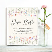 Boho Wildflower Luier Raffle Drop Off Baby shower Poster