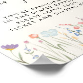 Boho Wildflower Luier Raffle Drop Off Baby shower Poster (Hoek)