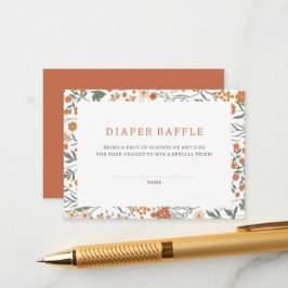 Boho Wildflower Luier Ruffle Informatiekaartje