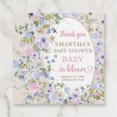 Boho Wildflower Meadow Arch Elegant Bloemen Baby Bedankjes Labels (Achterkant)