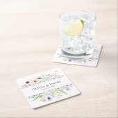 Boho Wildflower Meadow Bruiloft Kartonnen Onderzetters (Insitu)