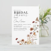 Boho Wildflower Meadow Elegant Vrijgezellenfeest Kaart (Staand voorkant)