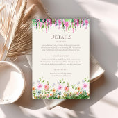 Boho Wildflower Meadow en Acacia bruiloft details Kaart