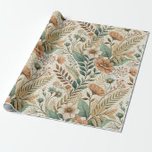 Boho Wildflower Meadow in Watercolor Cadeaupapier (Uitgerold)