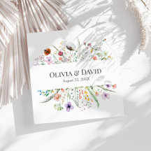 Boho Wildflower Meadow Wedding Napkins