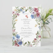 Boho Wildflower Meisje Baby in Bloom Baby shower Kaart (Staand voorkant)