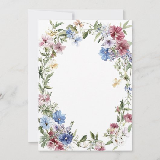 Boho Wildflower Meisje Baby in Bloom Baby shower Kaart (Achterkant)