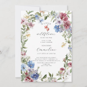 Boho Wildflower Meisje Baby in Bloom Baby shower Kaart