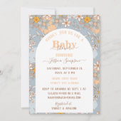 Boho Wildflower Meisje Baby shower Uitnodiging (Voorkant)