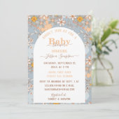 Boho Wildflower Meisje Baby shower Uitnodiging (Staand voorkant)