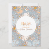 Boho Wildflower Meisje Baby shower Uitnodiging (Achterkant)
