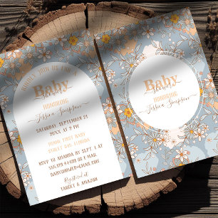 Boho Wildflower Meisje Baby shower Uitnodiging