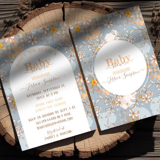 Boho Wildflower Meisje Baby shower Uitnodiging
