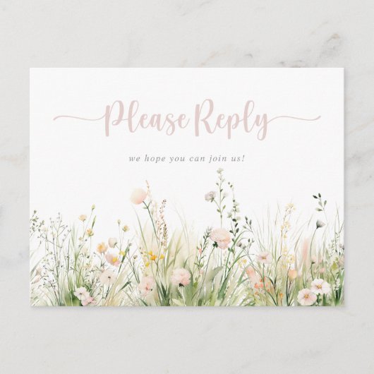 Boho Wildflower Menu Keuze RSVP (Voorkant)