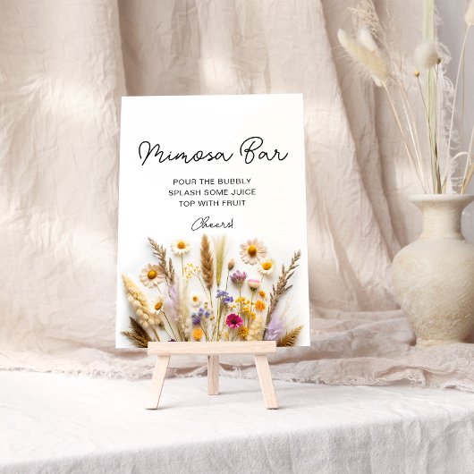 Boho Wildflower Mimosa Bar Poste Poster