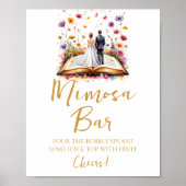 Boho Wildflower Mimosa Bar Sign Poster (Voorkant)