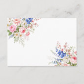 Boho Wildflower Minimalistische Bloemen Huwelijk Informatiekaartje (Achterkant)