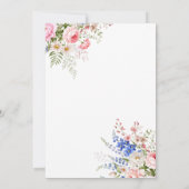 Boho Wildflower Minimalistische Bloemen Huwelijk Kaart (Achterkant)