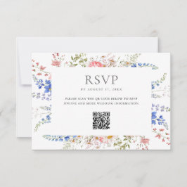 Boho Wildflower Minimalistische Bloemen Huwelijk RSVP Kaartje