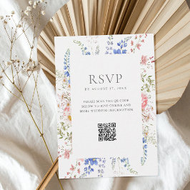 Boho Wildflower Minimalistische Bloemen Huwelijk RSVP Kaartje