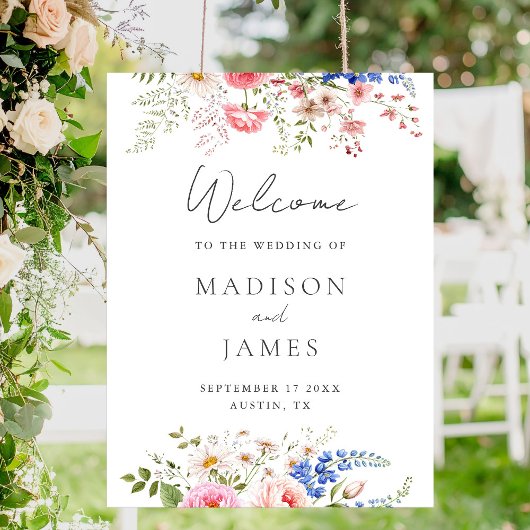 Boho Wildflower Minimalistische Bloemen Welkom Huw Acryl Bord