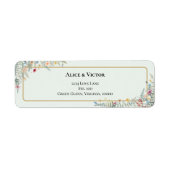 Boho Wildflower Mint Groen Bruiloft Retouradres Etiket (Voorkant)